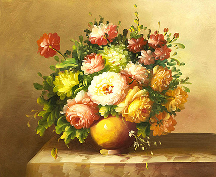 0B 《花卉静物》 当代油画家 文惠 精品油画